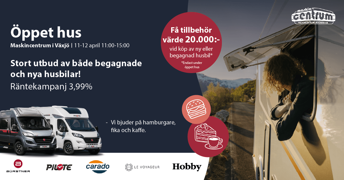 Öppet hus Maskincentrum husbilar Växjö